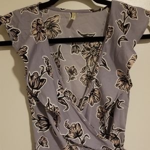 Floral wrap blouse